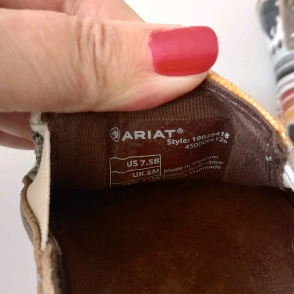 Ariat Women's Cruiser Slip On Buffalo Print Leather Loafer Shoe Comfort Casual - Picture 7 of 7